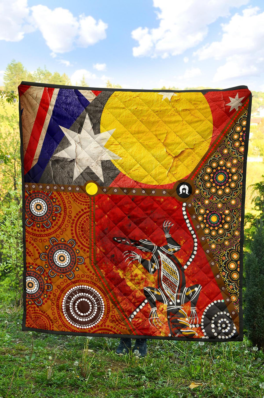 premium-quilt-aboriginal-dot-painting-flags-crocodile