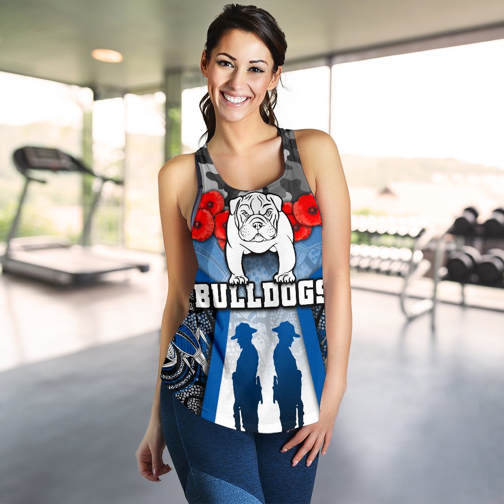 Australia Bulldogs Rugby Women's Racerback Tank Anzac Day Survival World - Vibe Hoodie