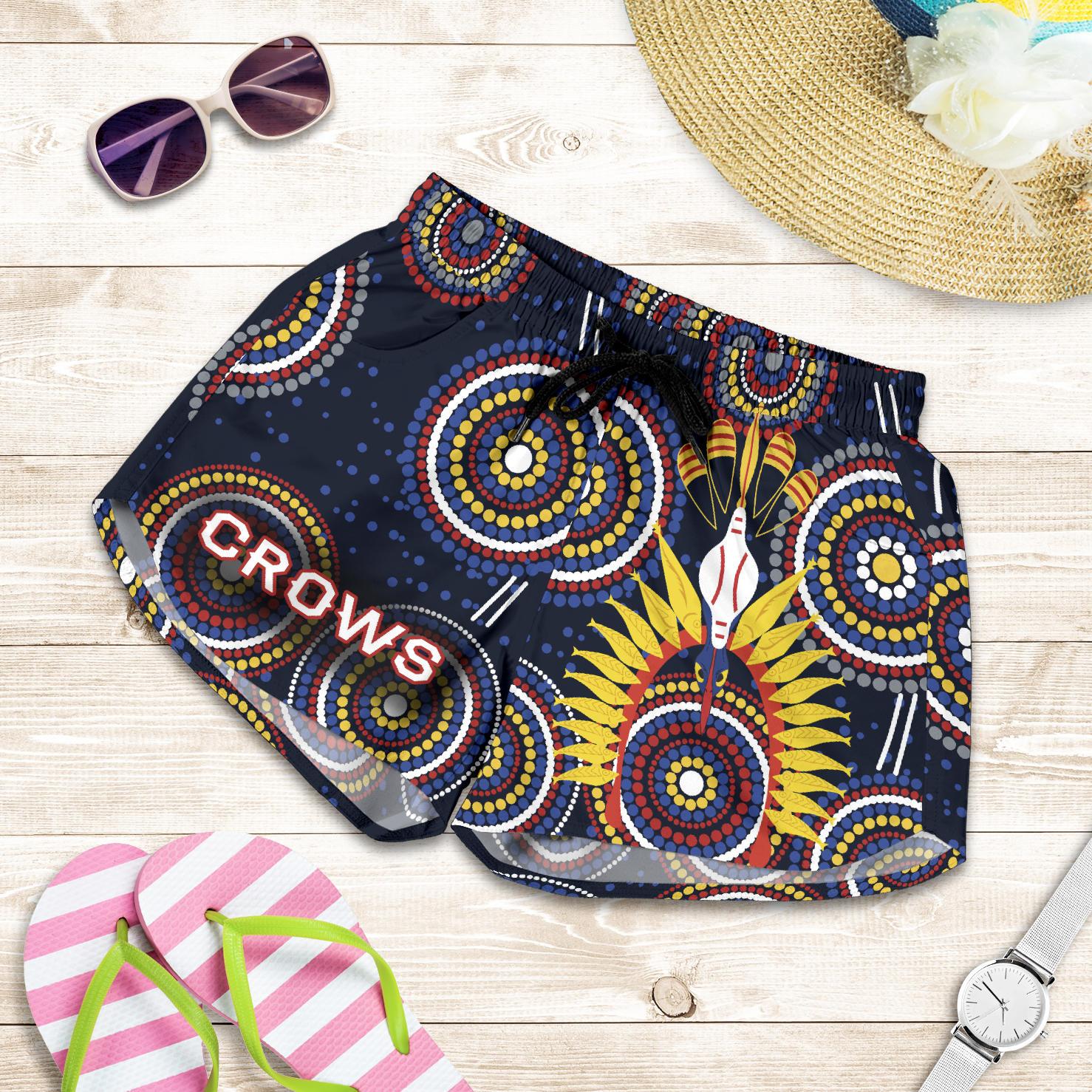 Adelaide Women Shorts Original Indigenous Crows - Vibe Hoodie