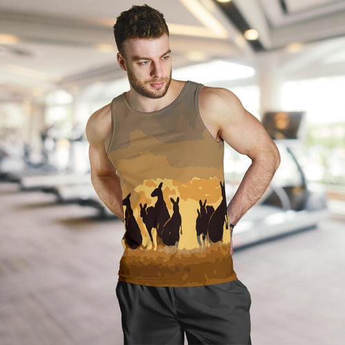 men-tank-top-kangaroo-mens-tank-family-sunset-painting-ver02a