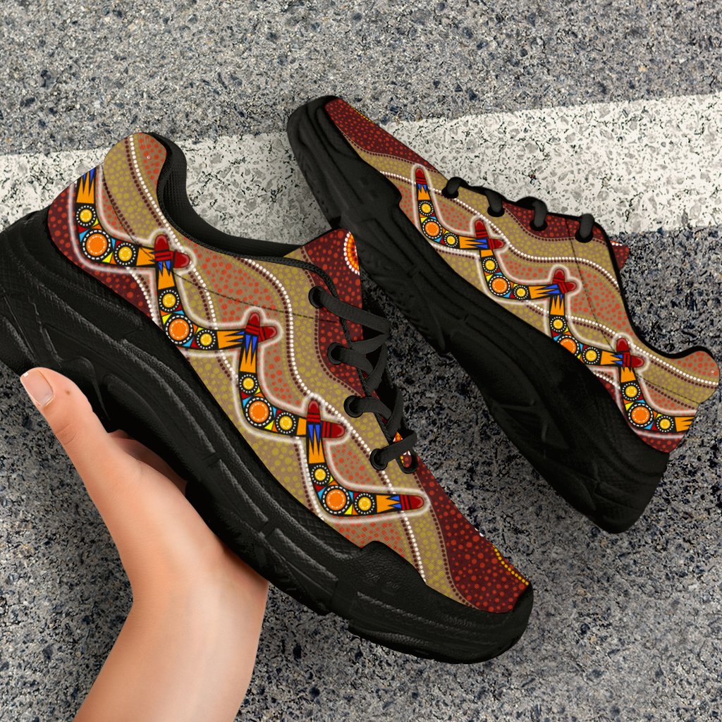 aboriginal-sneakers-boomerang-patterns-circle-dot-painting-chunky
