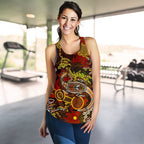Aboriginal Women's Racerback Tank , Kangaroo and Lizard Dot Painting Art - Vibe Hoodie