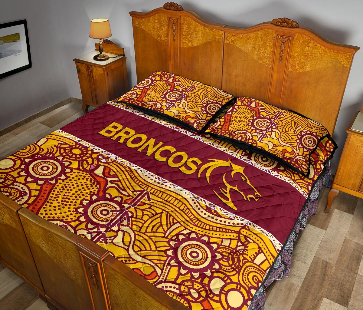 brisbane-broncos-quilt-bed-set-aboriginal-patterns