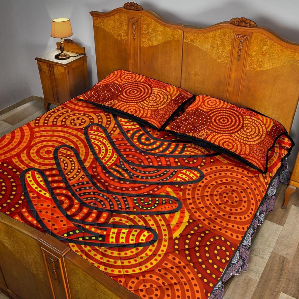 aboriginal-quilt-bed-set-aboriginal-boomerangs-and-dot-circle