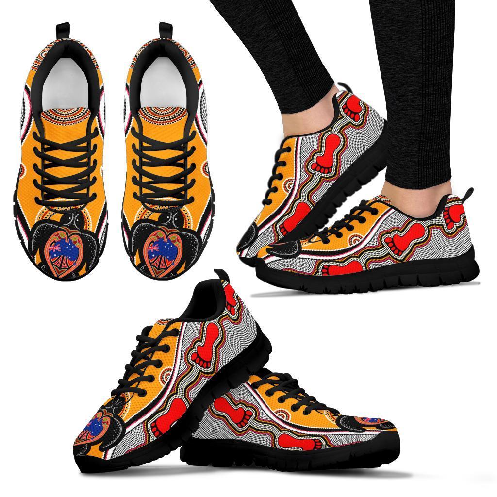 aboriginal-sneakers-turtle-patterns-aus-flag-footprint-dot-painting