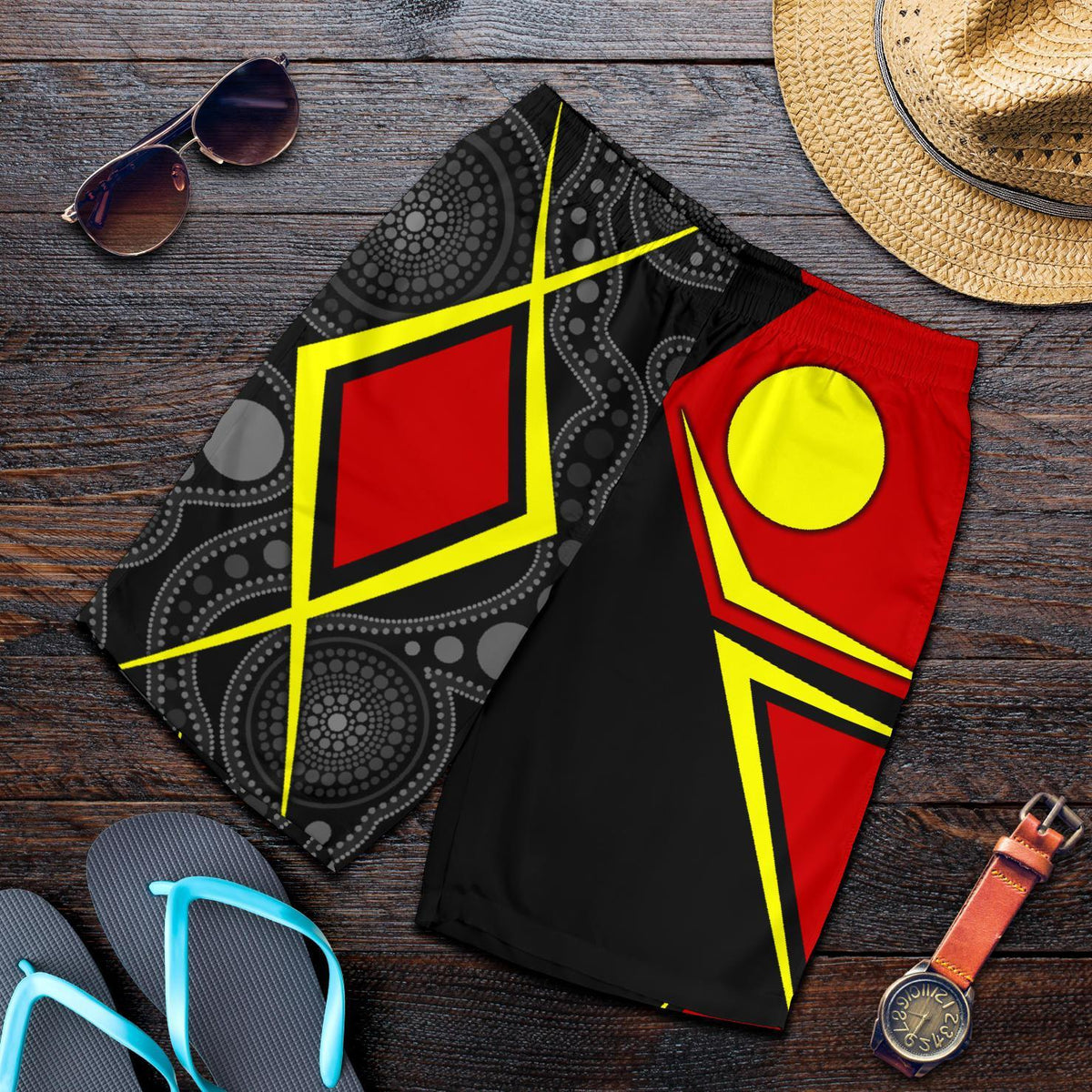 aboriginal-mens-shorts-indigenous-legend