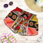 Aboriginal Women's Shorts, Kangaroo Dot Painting Patterns - Vibe Hoodie