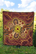 aboriginal-premium-quilt-indigenous-lizard-dot-painting-art