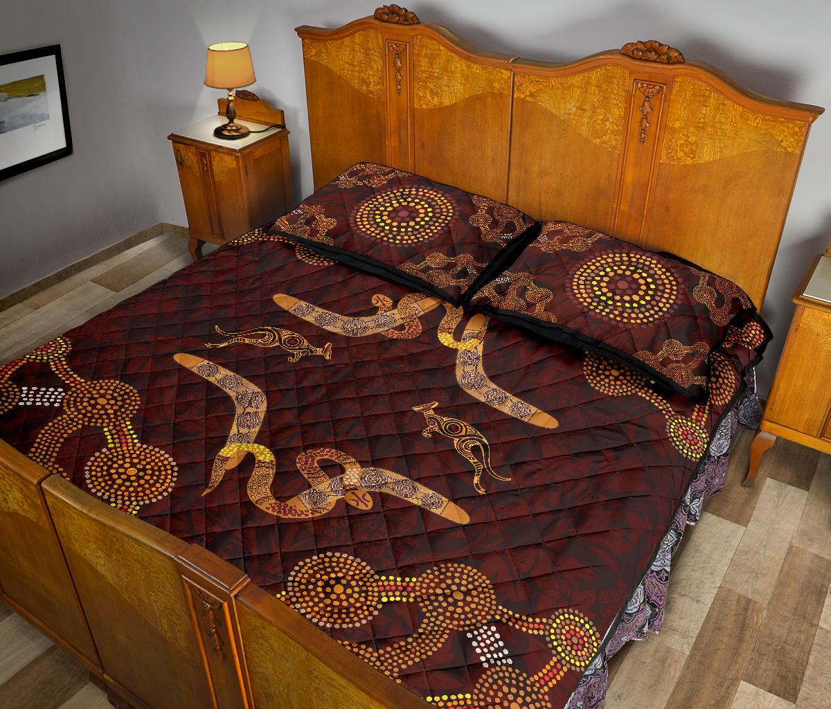 aboriginal-quilt-bed-set-snake-kangaroo-dot