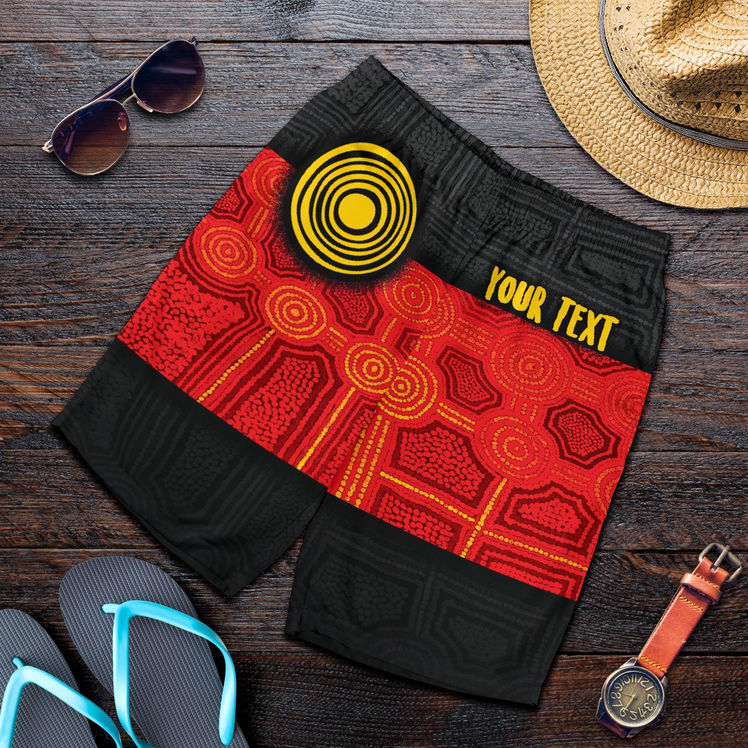 personalised-aboriginal-mens-shorts-aussie-indigenous-flag