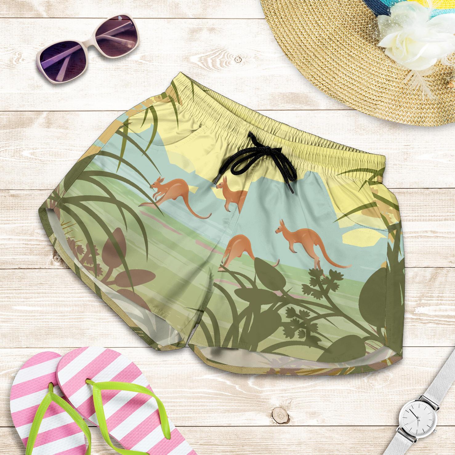 Short - Kangaroo Short Uluru Landscape Art - Women - Vibe Hoodie