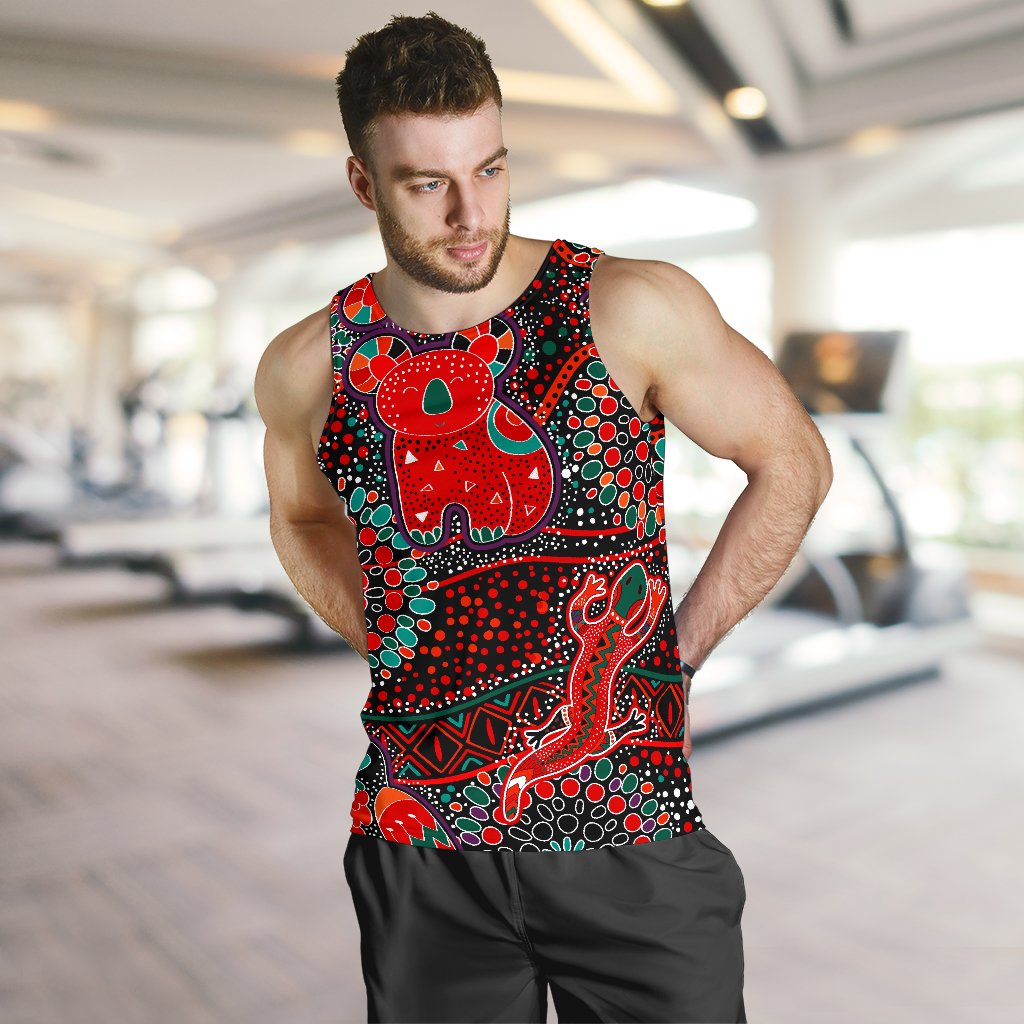 mens-tank-top-aboriginal-animal-dot-acrylic-paint