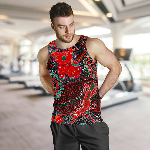 mens-tank-top-aboriginal-animal-dot-acrylic-paint
