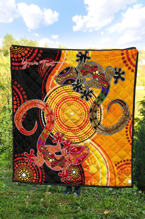 aboriginal-personalised-premium-quilt-couple-aboriginal-lizards