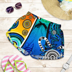 Aboriginal Women's Shorts  - Indigenous Turtle Dot Painting Art - Vibe Hoodie