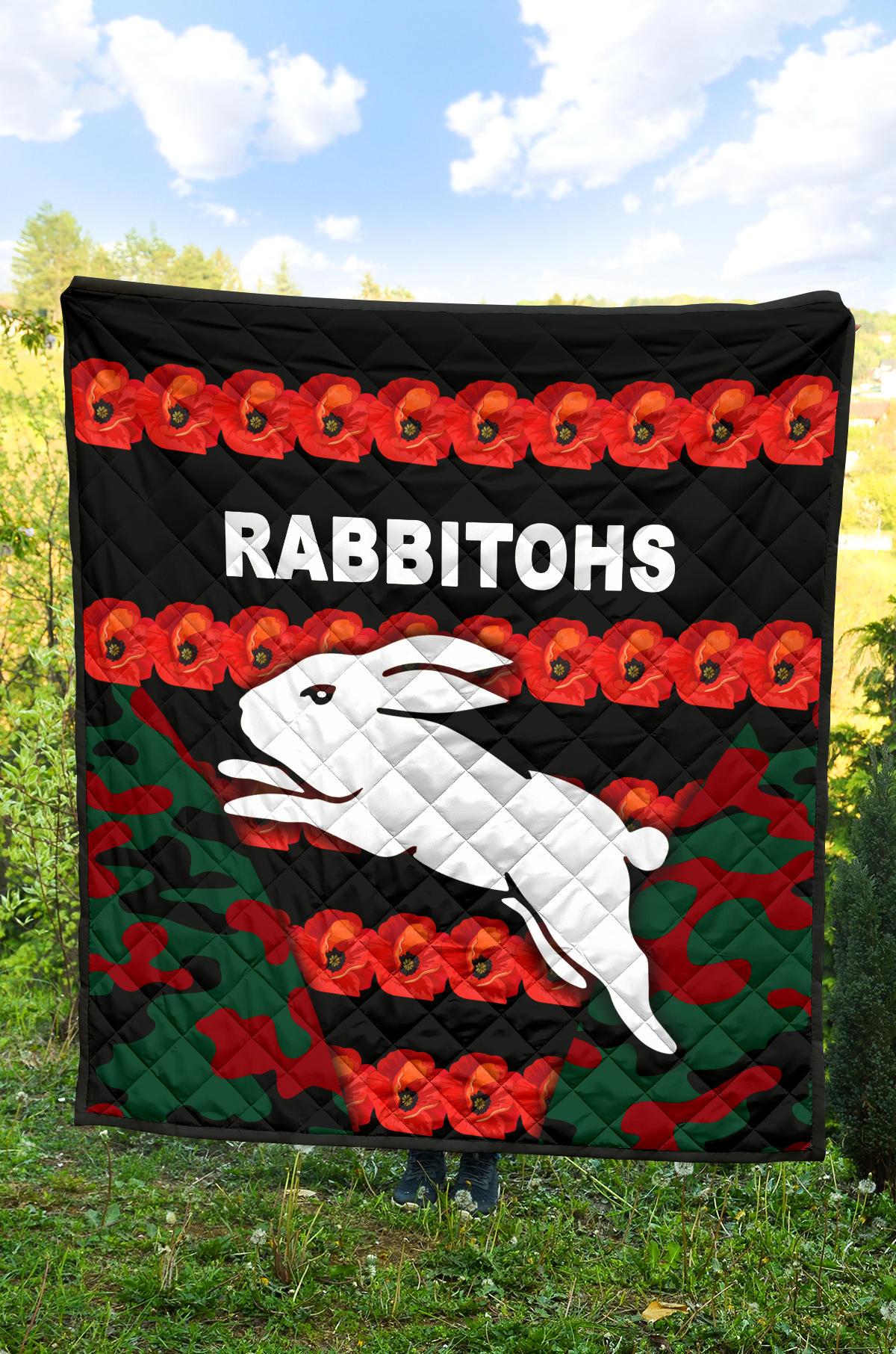 south-sydney-rabbitohs-premium-quilt-anzac-day-poppy-flower-vibes
