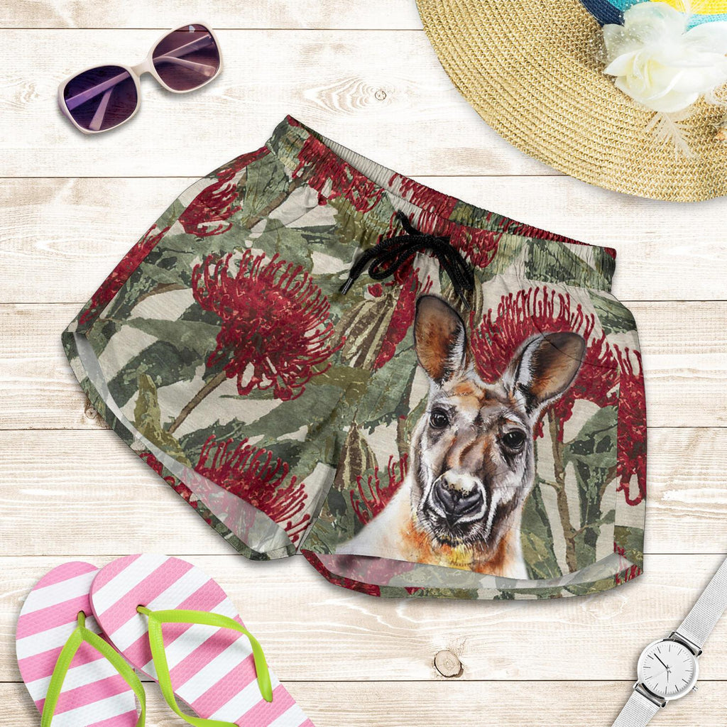Short - Kangaroo Short Waratah Painting - Women - Vibe Hoodie