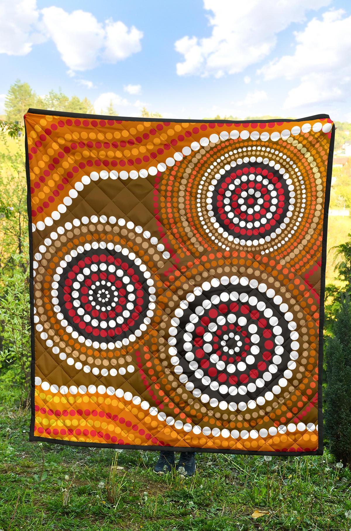 aboriginal-premium-quilt-australia-brown-circle-dot-painting-art