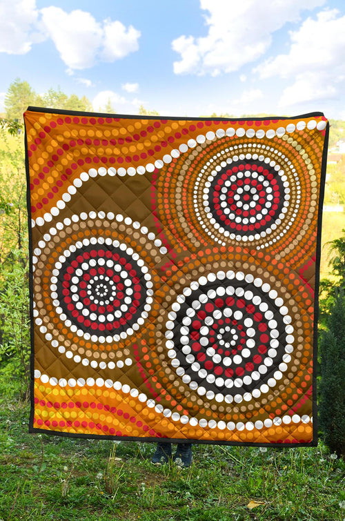 aboriginal-premium-quilt-australia-brown-circle-dot-painting-art