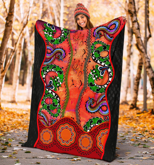 aboriginal-premium-blanket-aussie-indigenous-patterns-orange