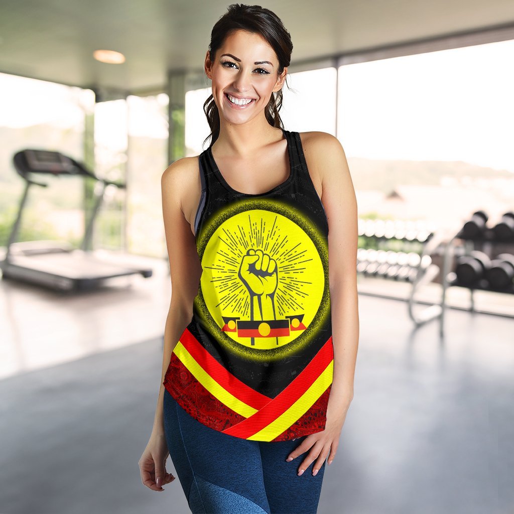 Racerback Tanks - Aboriginal Flag And Animals Pattern - Vibe Hoodie