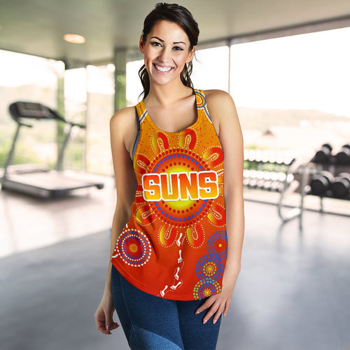 Naidoc Suns Women Racerback Tank Gold Coast Indigenous Style - Vibe Hoodie