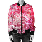aboriginal-womens-bomber-jacket-sea-turtle-with-indigenous-patterns-pink