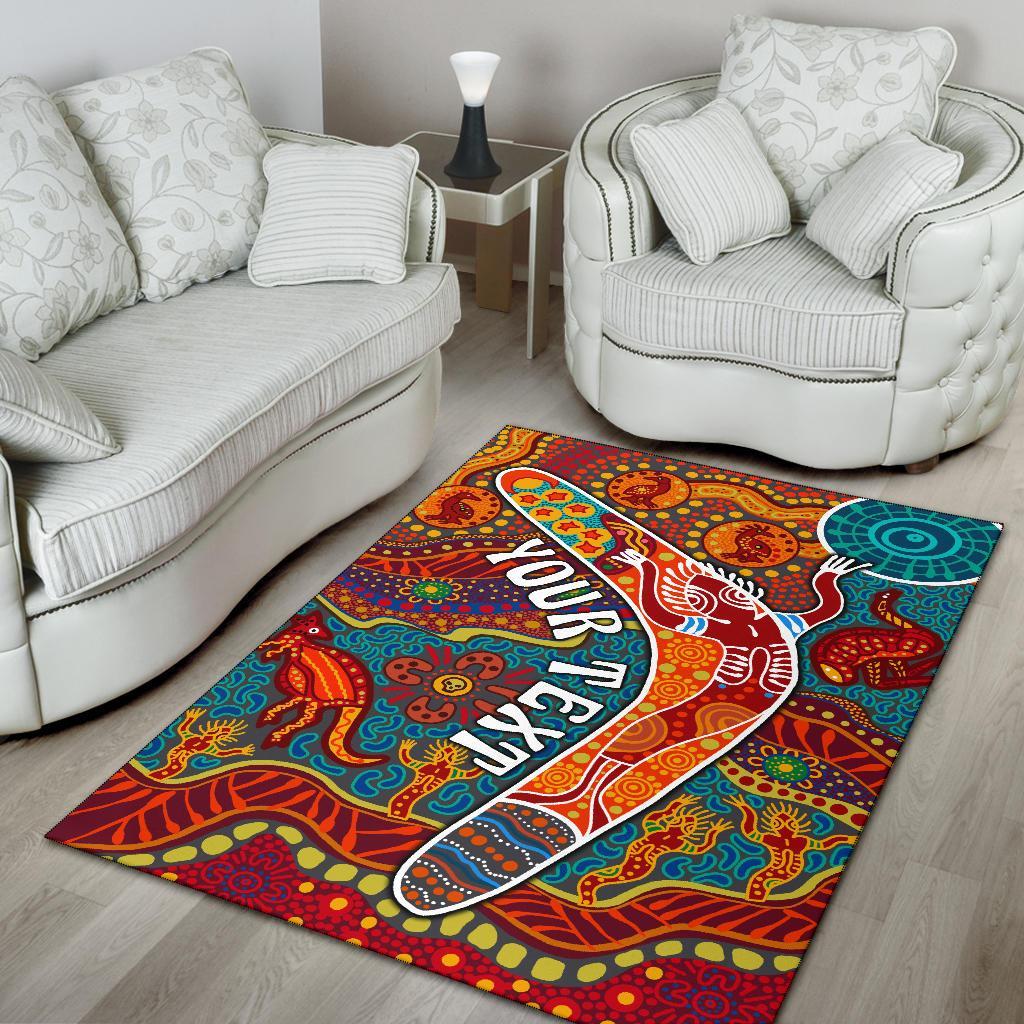 aboriginal-personalised-area-rug-indigenous-boomerang