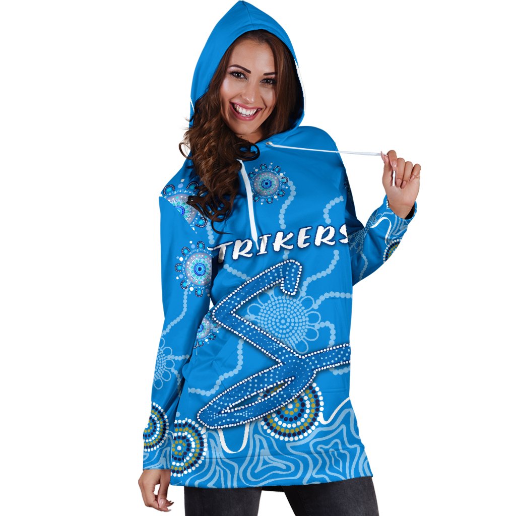 Strikers Women Hoodie Dress Indigenous Blue Energy - Vibe Hoodie