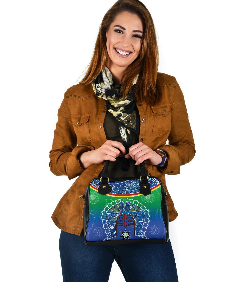 Shoulder Handbag - Torres Strait Symbol With Aboriginal Patterns - Vibe Hoodie