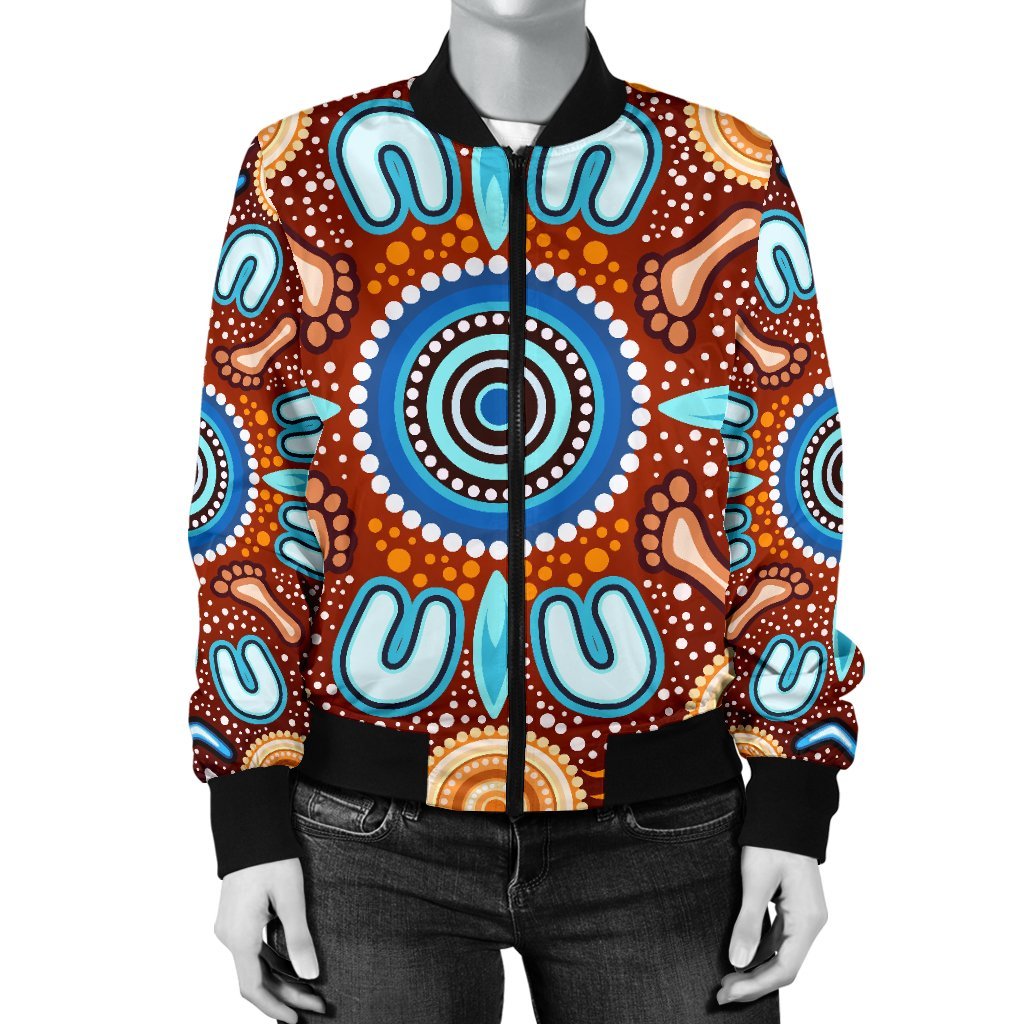 aboriginal-womens-bomber-jacket-indigenous-circle-dot-painting-ver02