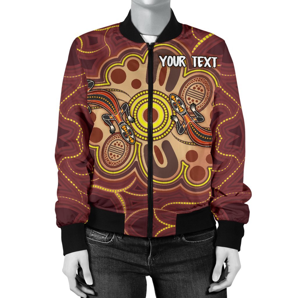custom-aboriginal-womens-bomber-jacket-indigenous-lizard-dot-painting-art