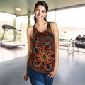 ABoriginal Women's Racerback Tank - Aboriginal Dot Painting Flowers Style Ver02 - Vibe Hoodie