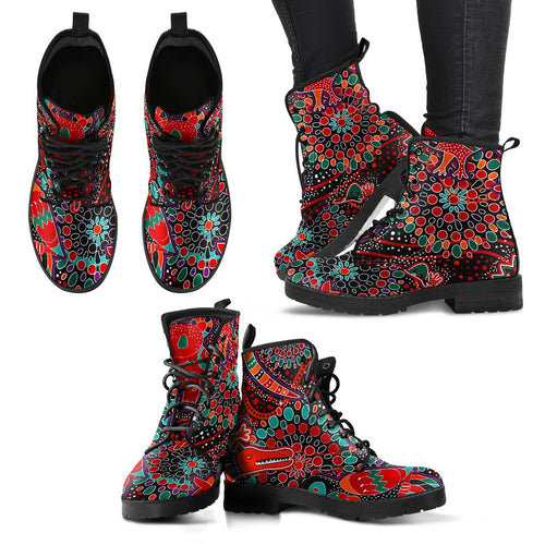 leather-boots-aboriginal-animal-dot-acrylic-paint