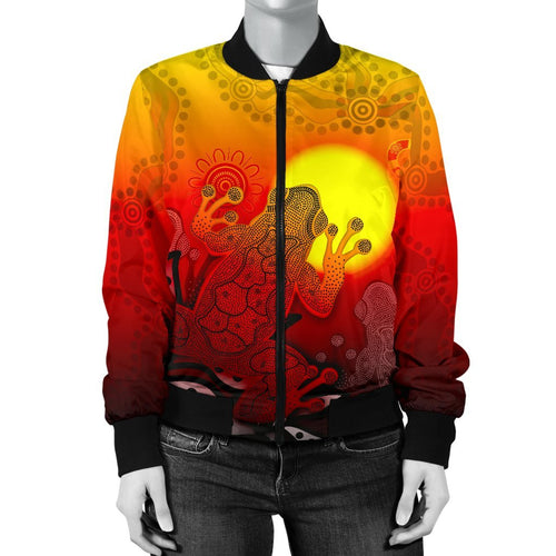 aboriginal-womens-bomber-jacket-indigenous-frog-red