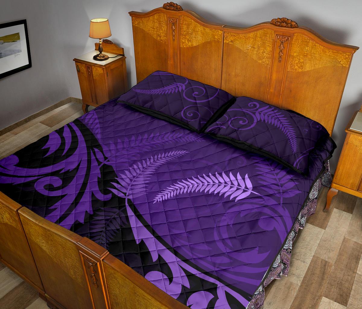 quilt-bed-set-nz-silver-fern-purple