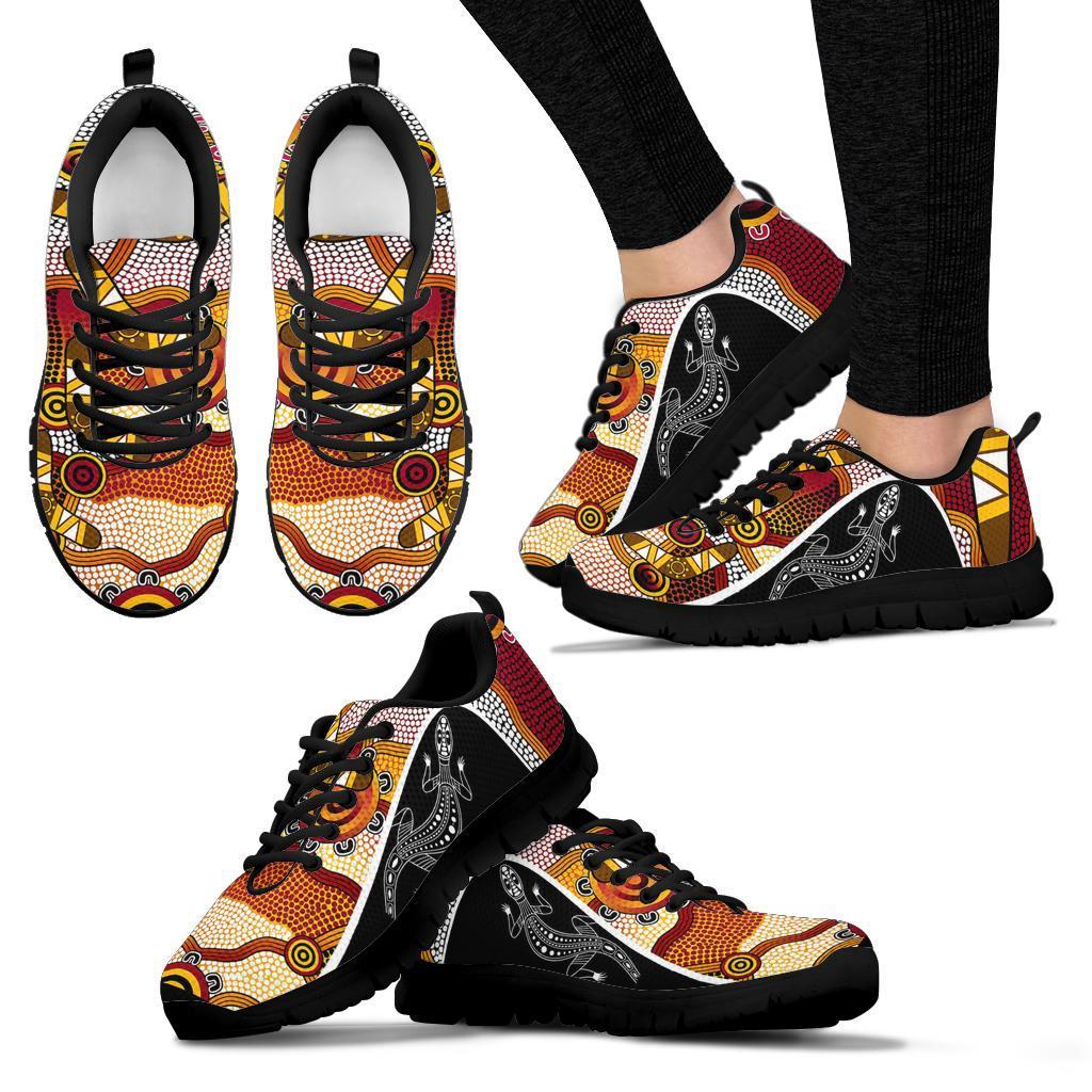 aboriginal-sneakers-lizard-boomerang-patterns-aboriginal-dot-shoes