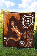 aboriginal-premium-quilt-australia-orange-lizard-aboriginal-art-1