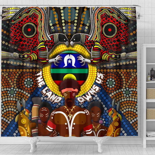 the-land-owns-us-shower-curtain