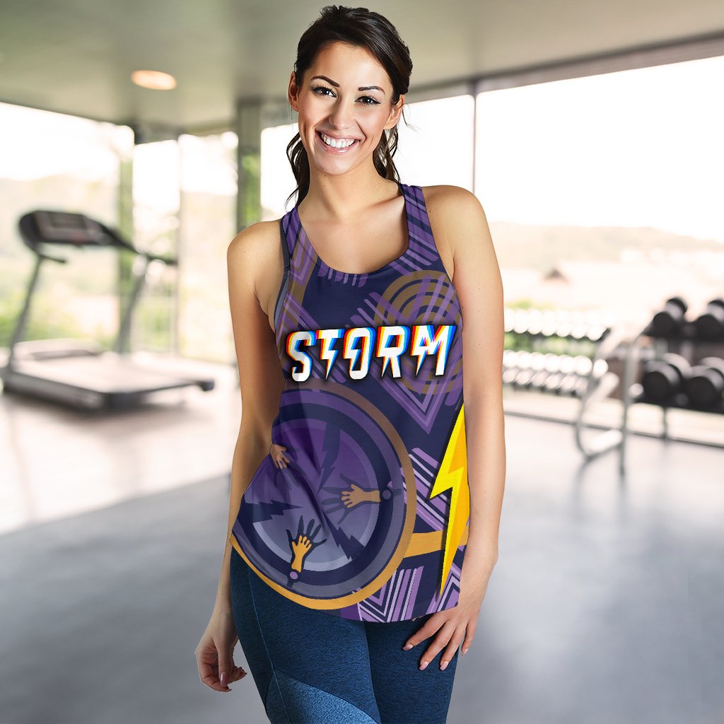 Storm Women Racerback Tank Simple Indigenous - Purple - Vibe Hoodie