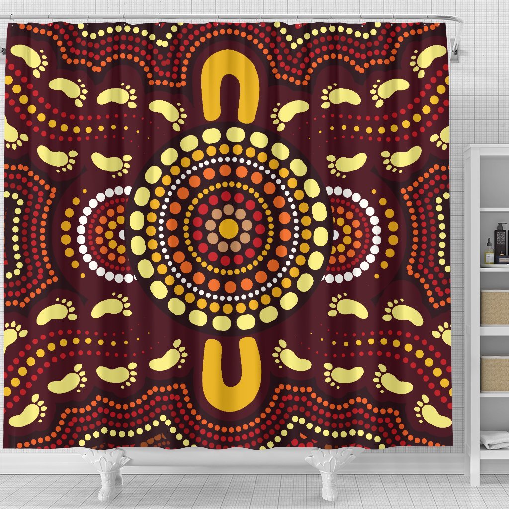 aboriginal-shower-curtain-indigenous-circle-footprint