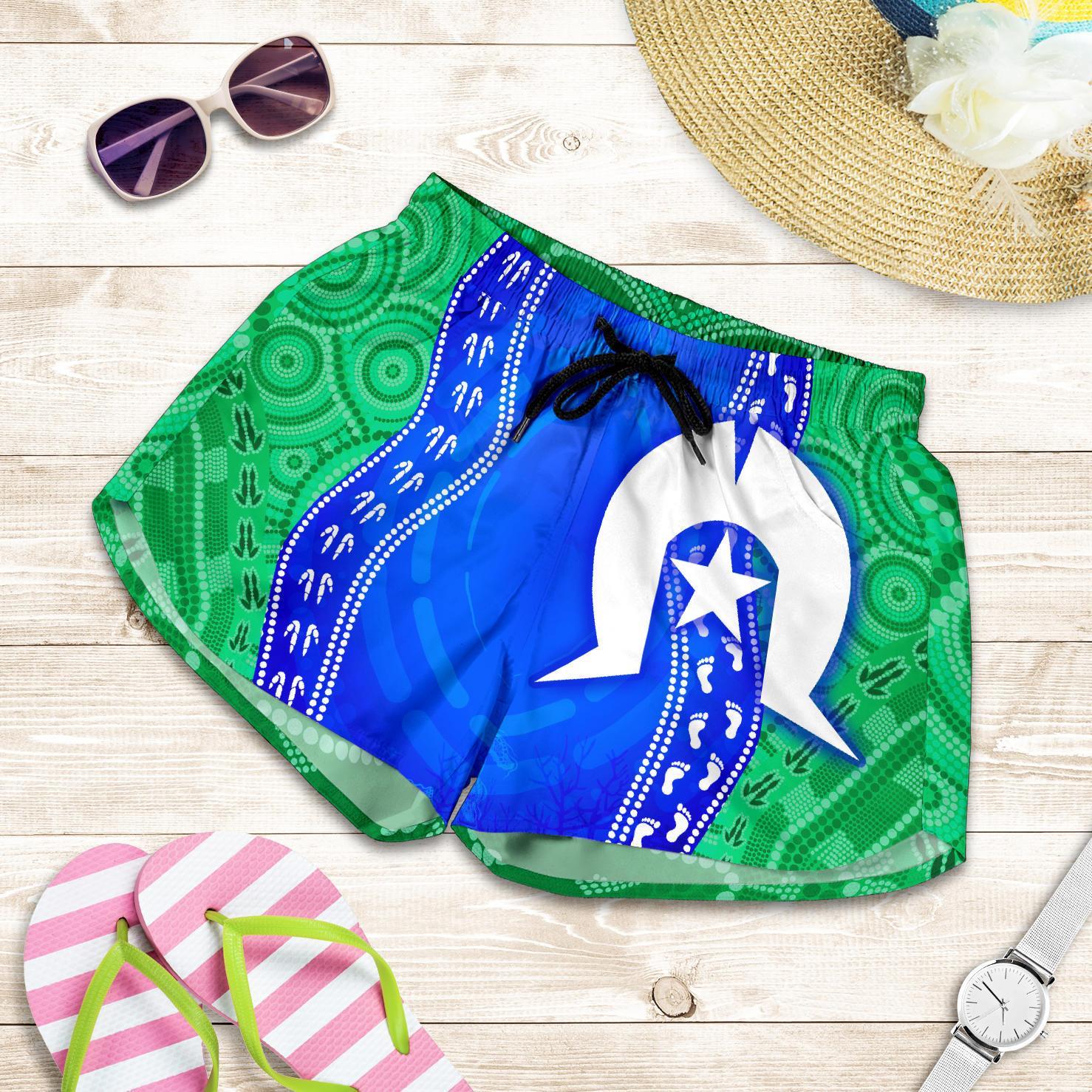Torres Strait Islanders Women's Shorts - Torres Symbol With Aboriginal Patterns - Vibe Hoodie