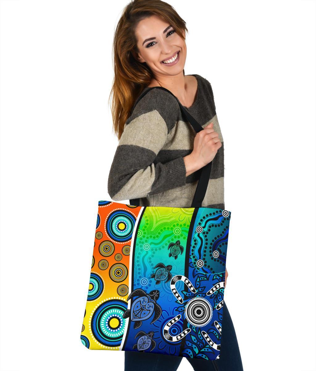 aboriginal-tote-bags-indigenous-turtle-dot-painting-art