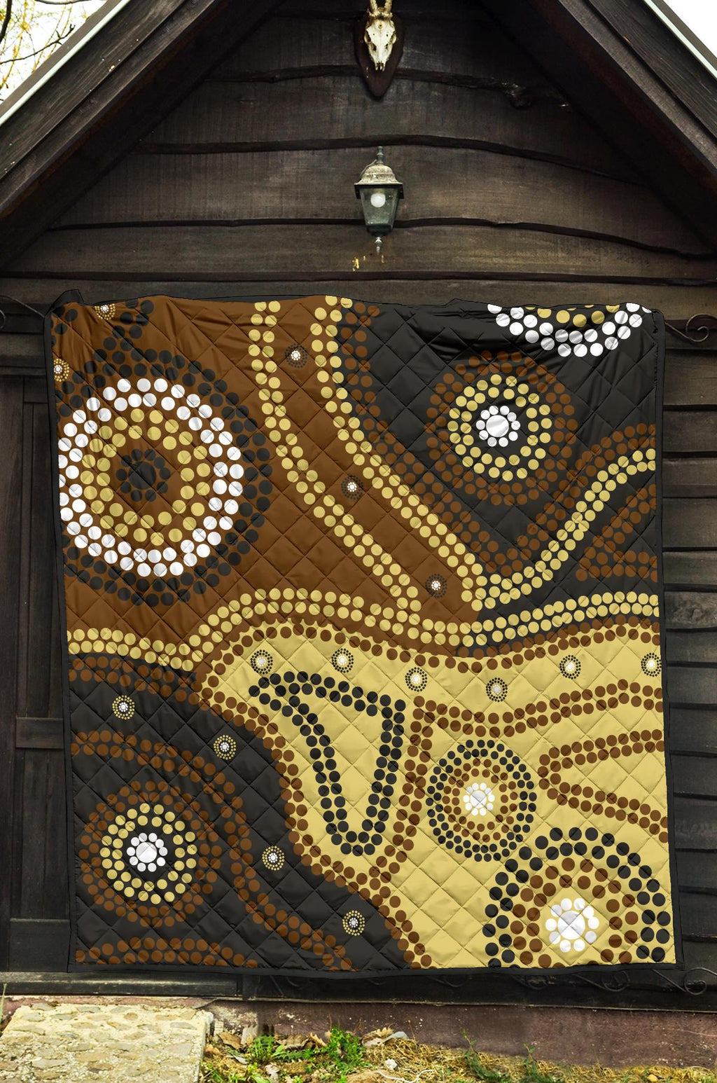 aboriginal-premium-quilt-australia-brown-dot-painting-art