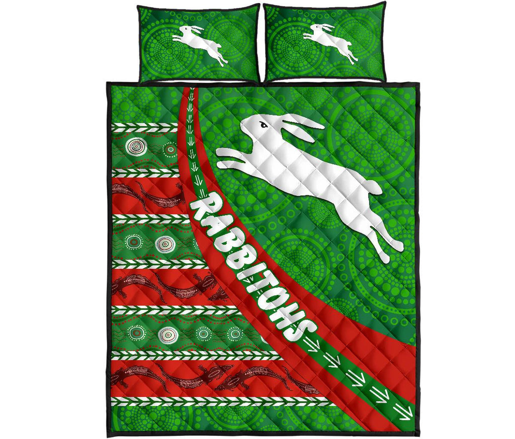 south-sydney-rabbitohs-aboriginal-quilt-bed-set-victorian-vibes