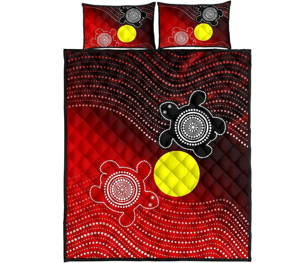 aboriginal-quilt-bed-set-indigenous-circle-dot-painting-style