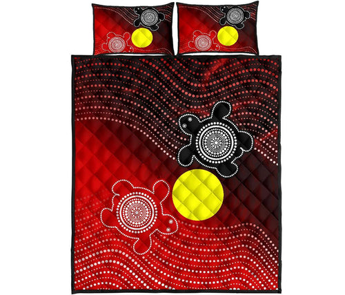 aboriginal-quilt-bed-set-indigenous-circle-dot-painting-style