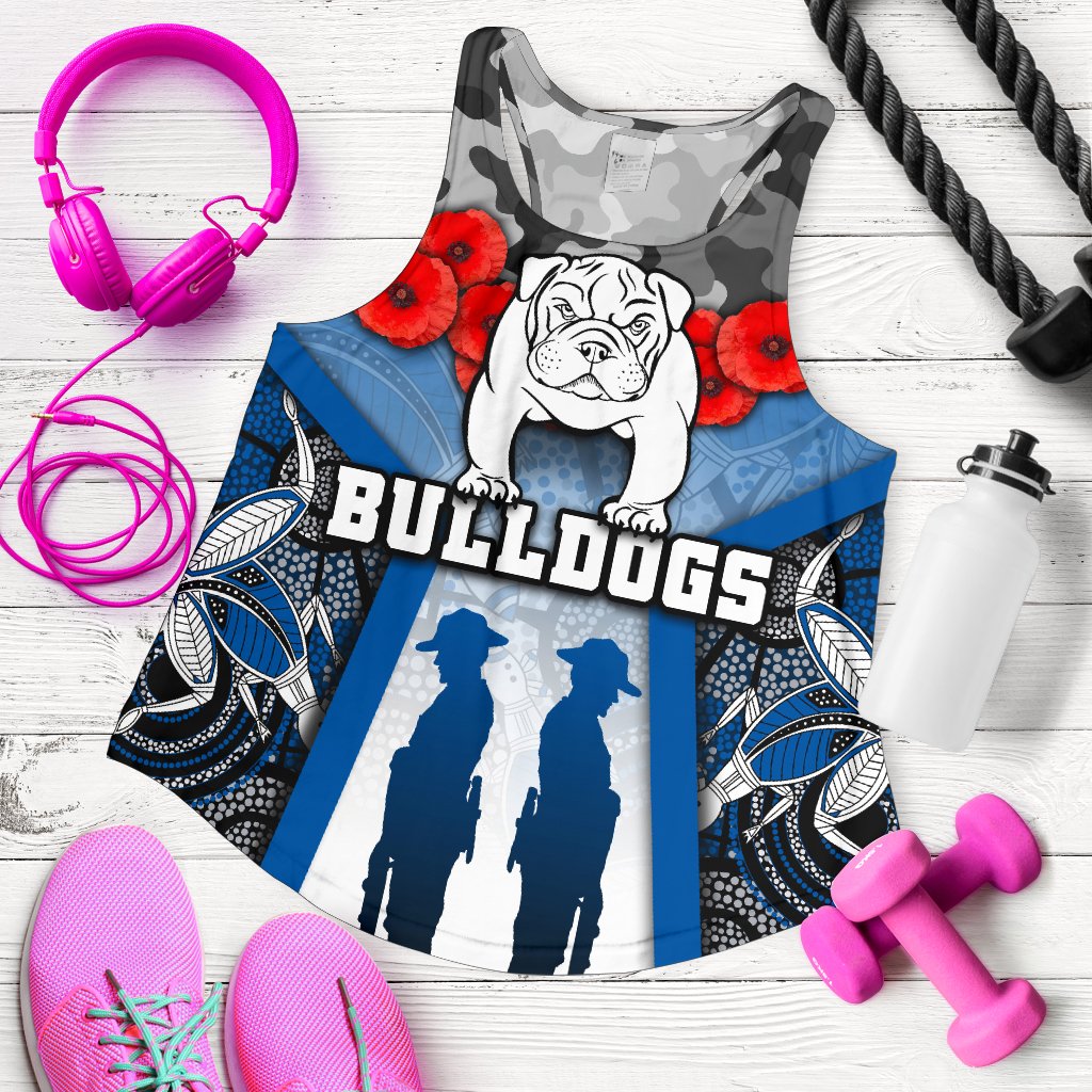 Australia Bulldogs Rugby Women's Racerback Tank Anzac Day Survival World - Vibe Hoodie
