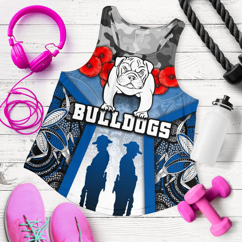 Australia Bulldogs Rugby Women's Racerback Tank Anzac Day Survival World - Vibe Hoodie