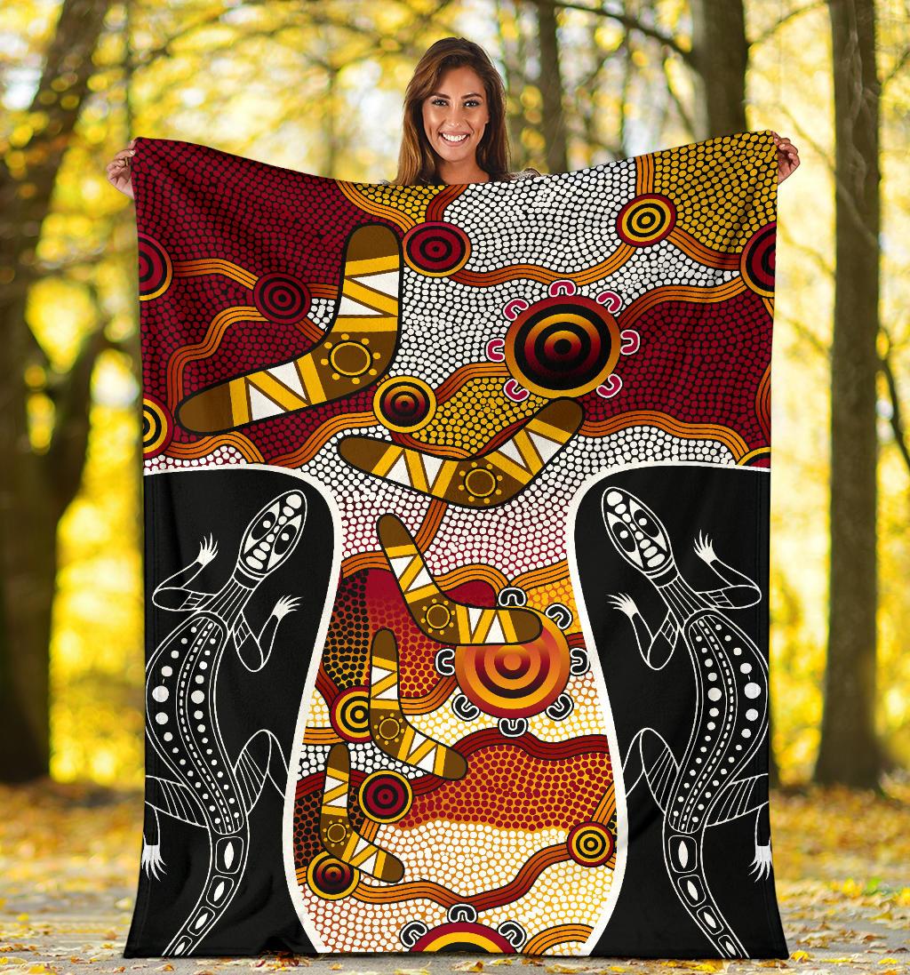 premium-blanket-aboriginal-dot-painting-lizard-blanket
